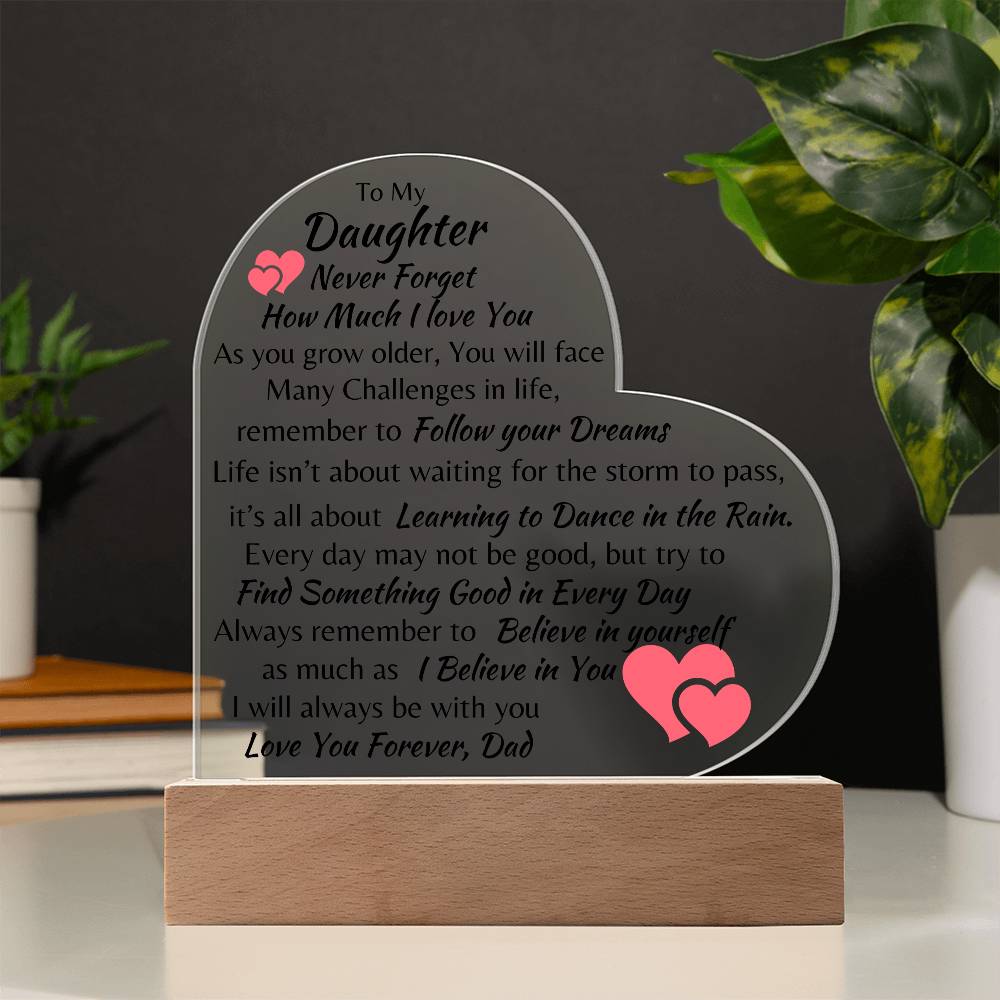 To My Daughter Acylic Placque