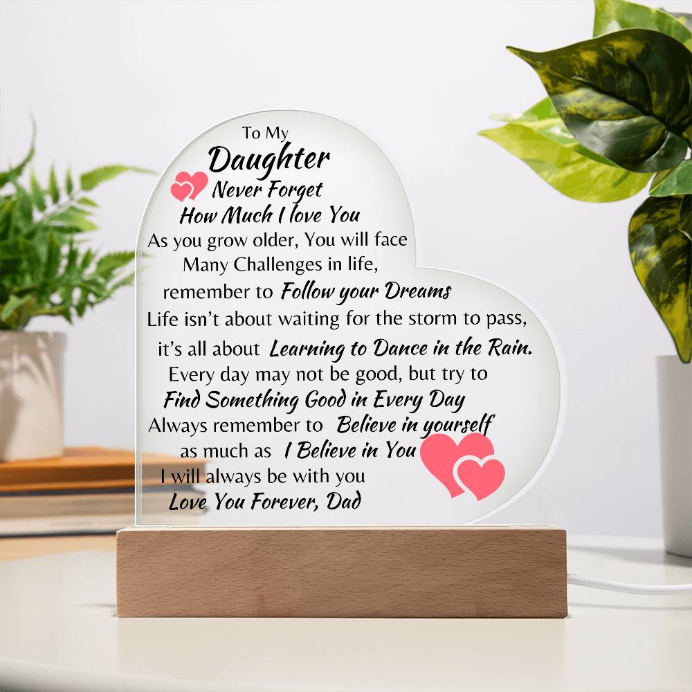 To My Daughter Acylic Placque