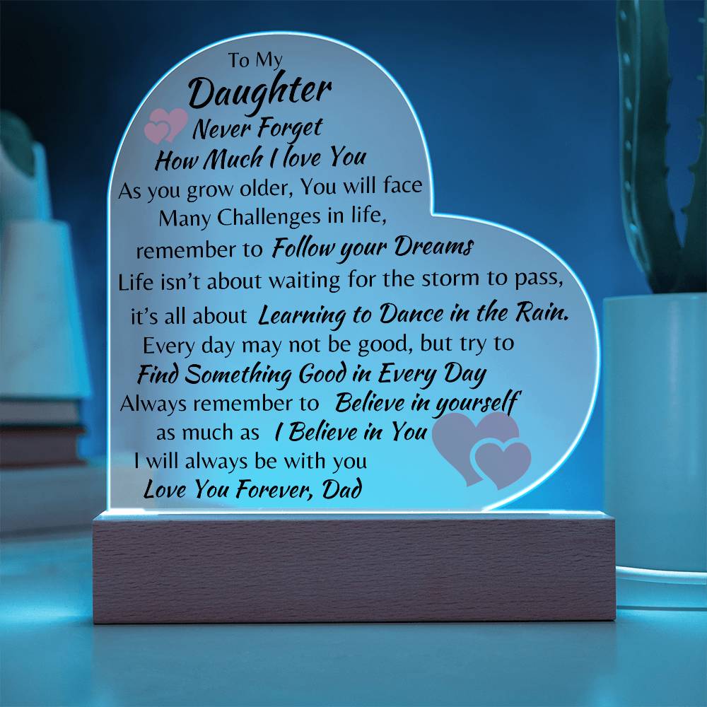 To My Daughter Acylic Placque