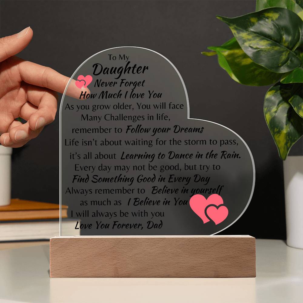 To My Daughter Acylic Placque