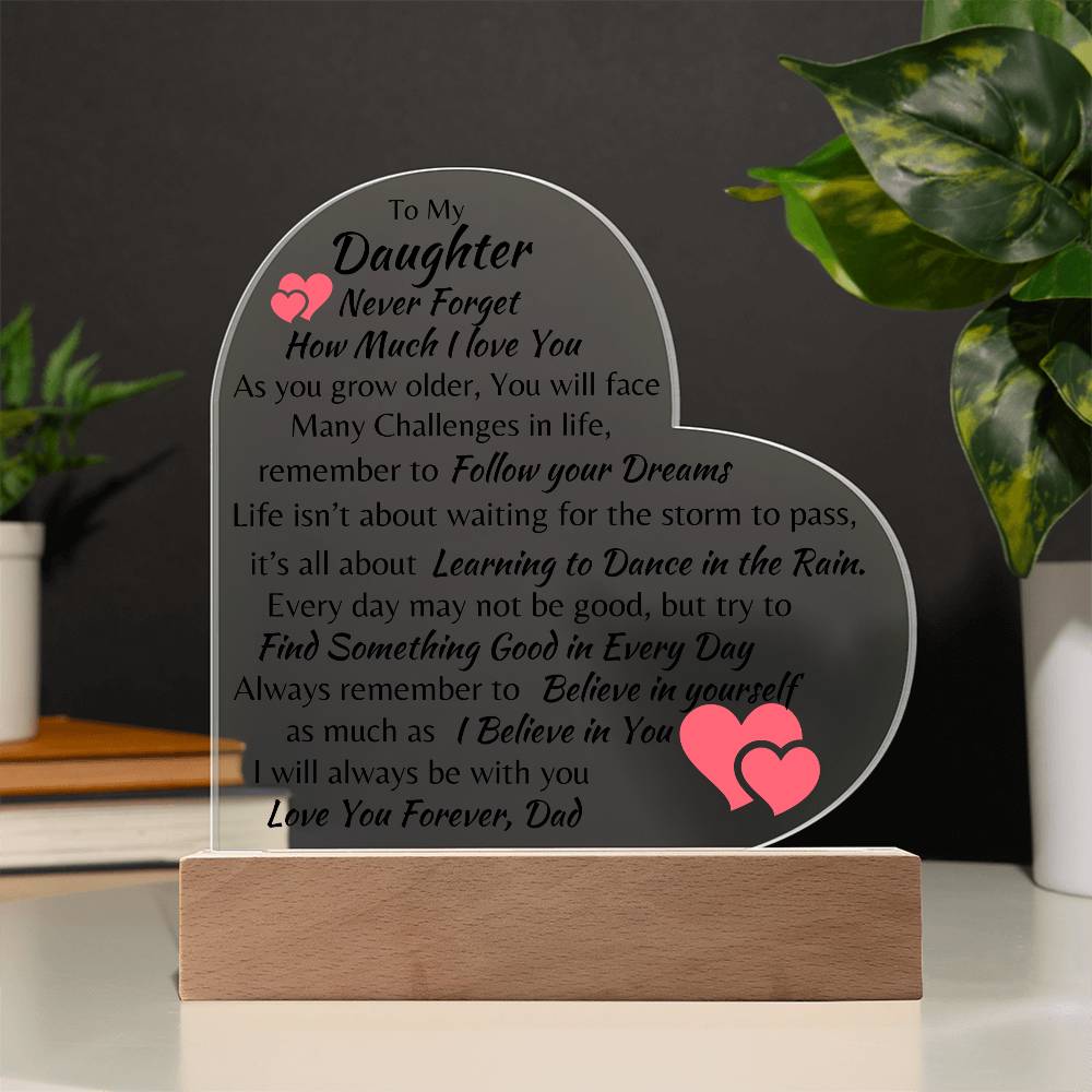 To My Daughter Acylic Placque