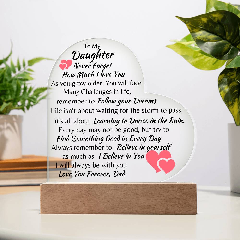 To My Daughter Acylic Placque