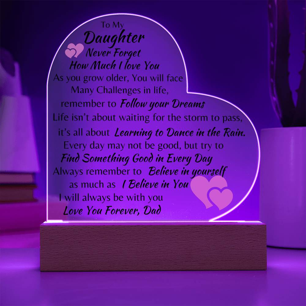To My Daughter Acylic Placque