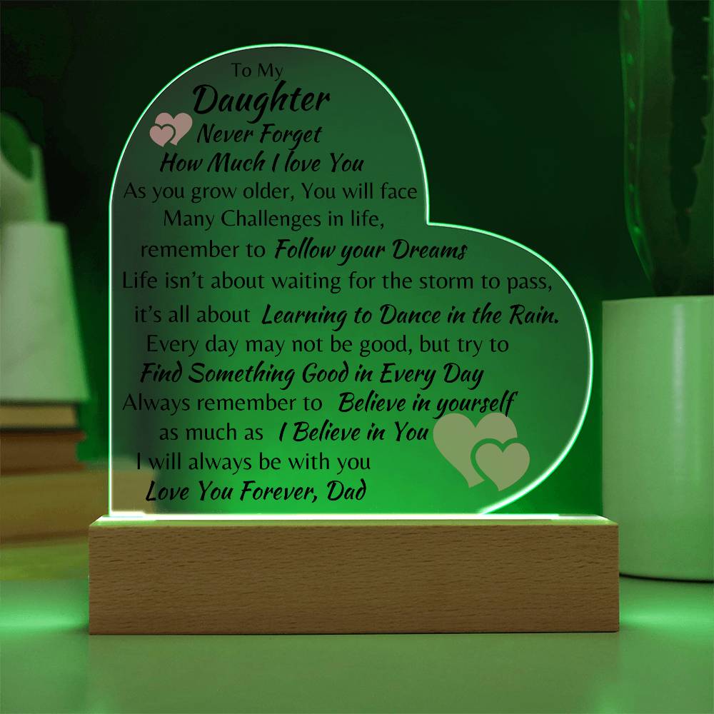 To My Daughter Acylic Placque