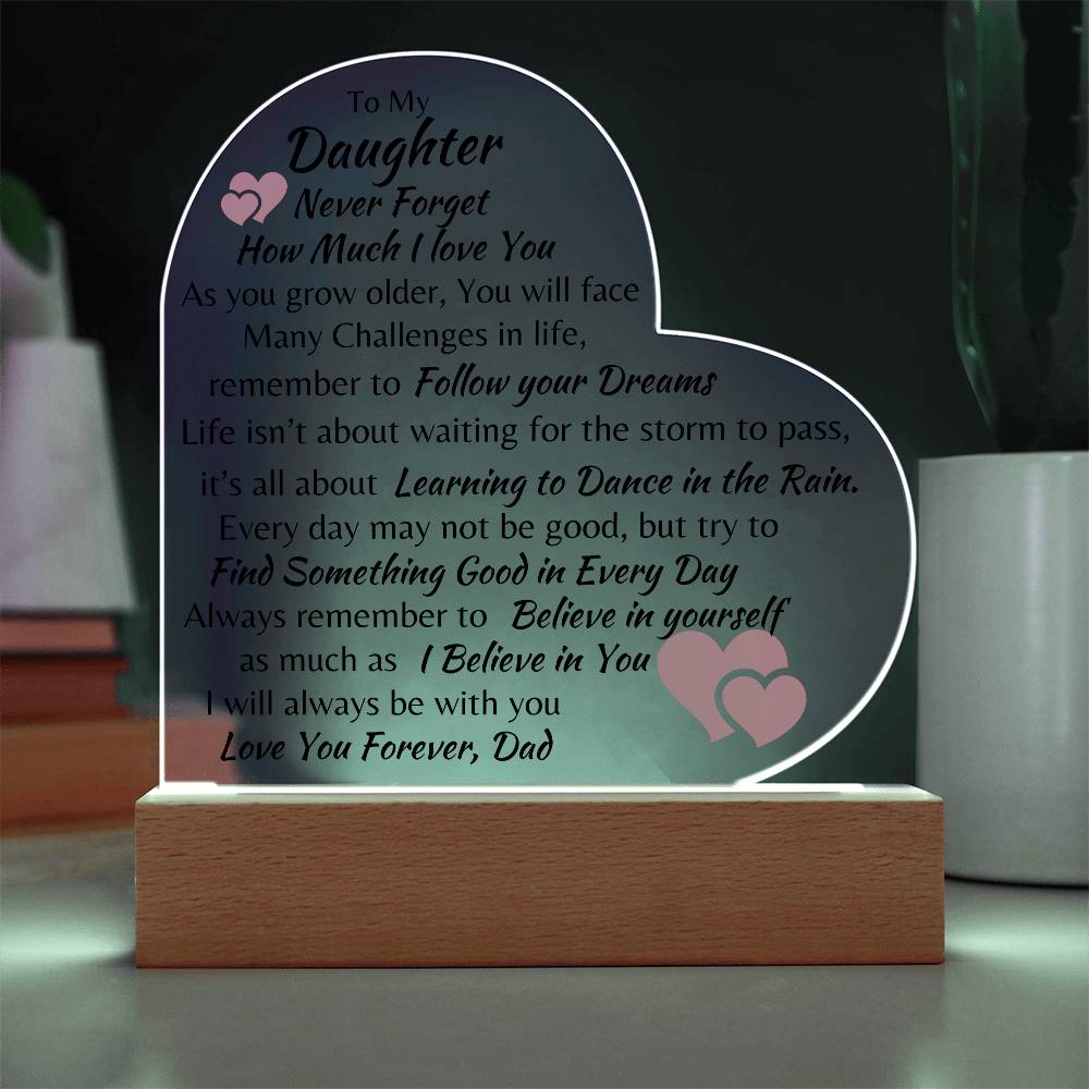 To My Daughter Acylic Placque