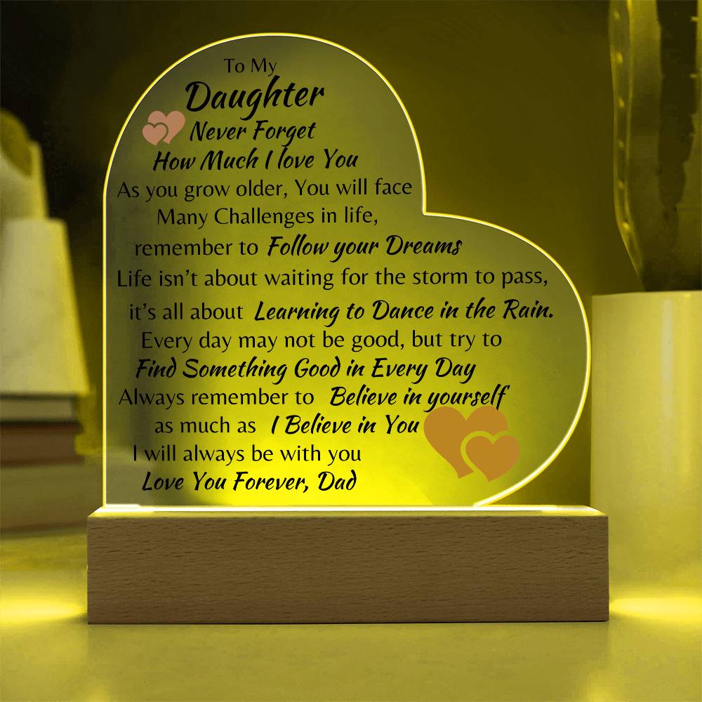 To My Daughter Acylic Placque
